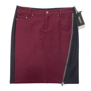 NWT Worth New York Red Black Stretch Pencil Skirt